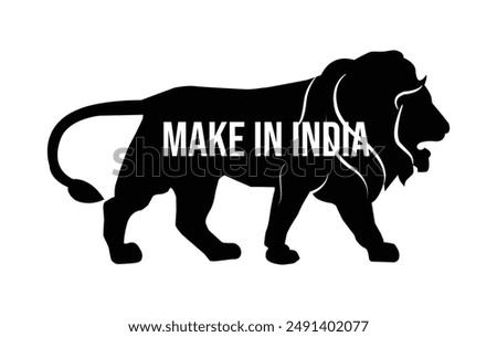 make in India symbol. vector illustration. black in color. isolated on white background