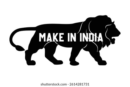 make in India vector icon. Make in India lion symbol.  Make In India Logo. Vocal for local. made in India concept.