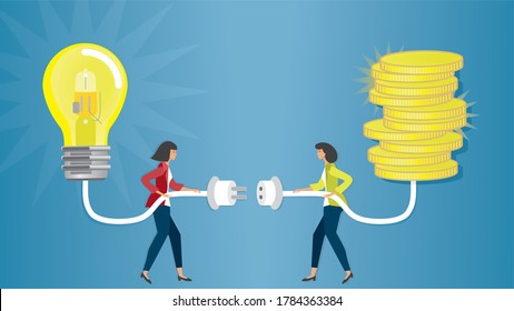 Make Innovation Possible, Light Bulb Connects With Money.