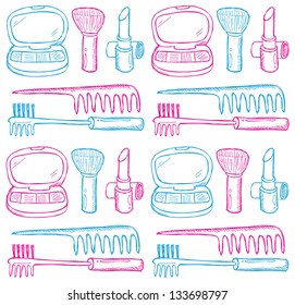 make up kit seamless pattern