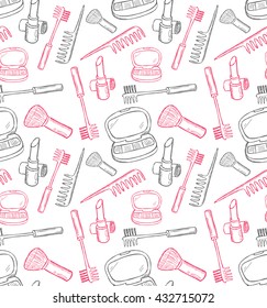 make up kit seamless pattern