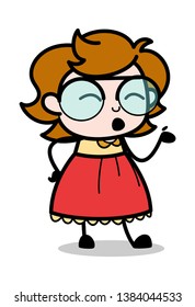 Make Laugh - Teenager Cartoon Intelligent Girl Vector Illustration