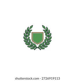 Haga el diseño plano del Vector del icono de la insignia de Laurel.