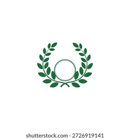 Machen Sie Laurel Badge Symbol flachen Vektordesign.