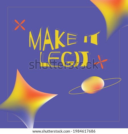 make it legit quote 3d Colour Rainbow Typeface Intended To Celebrate Diversity. retro text Alphabet Designed for Striking Headlines and Statements. Vector Illustration. bubble gradient rainbow