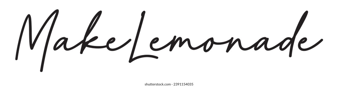 make lemonade text on white background.