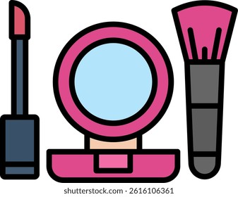 Make Up Line Filled Vector Icon Design