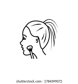 icono de línea de maquillaje. Los signos y símbolos se pueden utilizar para web, logotipo, aplicación móvil, interfaz de usuario, UX
