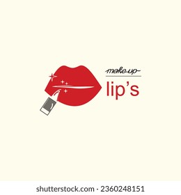 Make up lips logo design for business beauty