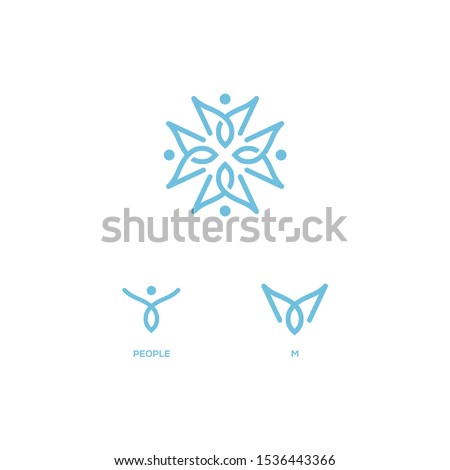 I make logo with combine leter M ad peole like a snow icon or weather icon or flower