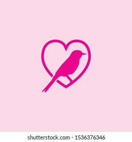 i make logo design with combine silhouette bird and love