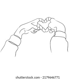 Make Love Hand Line Art Drawing Stock Vector (Royalty Free) 2179646771 ...