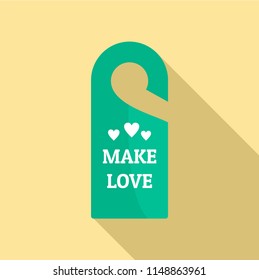 Make love hanger tag icon. Flat illustration of make love hanger tag vector icon for web design