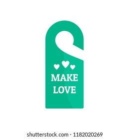 Make love hanger tag icon. Flat illustration of make love hanger tag vector icon for web design