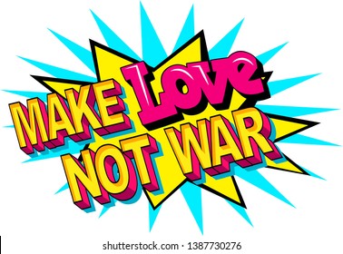 Make Love Not War Hippie Retro Disco Party Event Photo Booth Prop Sign Banner Speech Bubble