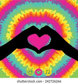 Make Love Not War - Hippie style. Vector Illustration