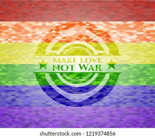 Make Love not War lgbt colors emblem 