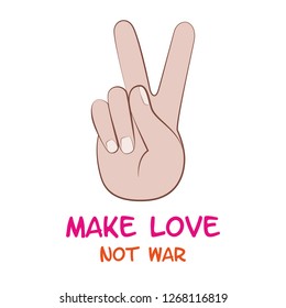 make love not war peace hand symbol vector illustration EPS10