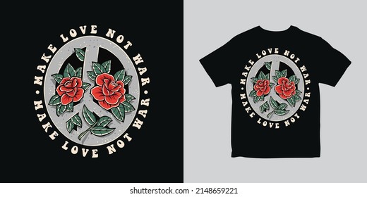 make love not wat illustration tshirt design