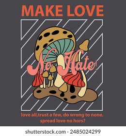 Make Love. Script font in 1980s style