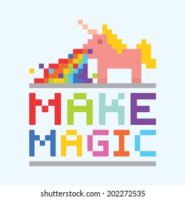 "Make magic" unicorn vector illustration