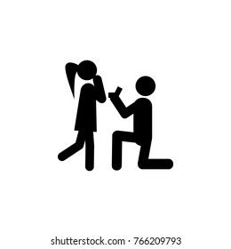 Make a marriage proposal icon. Love or couple element icon. Premium quality graphic design. Signs, outline symbols collection icon for websites, web design, mobile app on white background