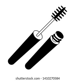 Make up mascara with brush product vector illustration graphic design