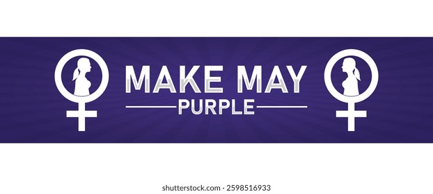 Make May Purple – Raising Awareness for Stroke, Health, and Support Initiatives. Vector Illustration