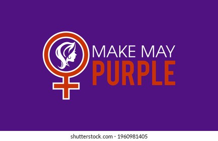 Make May Purple Stroke Month Prevention and awareness Vector Concept. Banner, Poster Make May Purple Stroke Awareness Campaign Template.