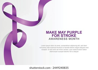 Make May Purple für Stroke Month Hintergrund. Vektorillustration.