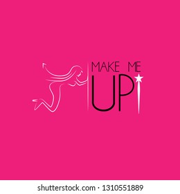 make me up logo for company, organization or team in beauty or fashion with fairy icon