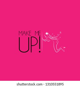 make me up logo for company, organization or team in beauty or fashion with fairy icon