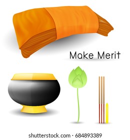 Make merit on white background. 