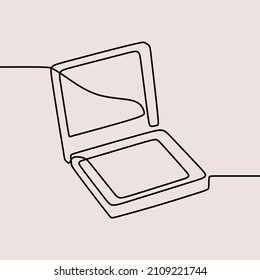 make up mirror cosmetic oneline continuous single line art