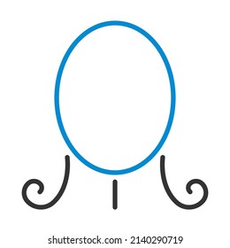 Make Up Mirror Icon. Editable Bold Outline With Color Fill Design. Vector Illustration.