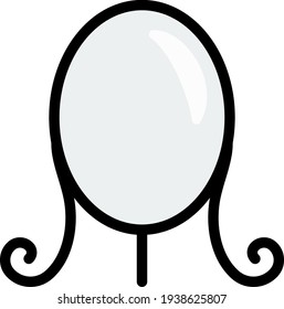Make Up Mirror Icon. Editable Thick Outline With Color Fill Design. Vector Illustration.
