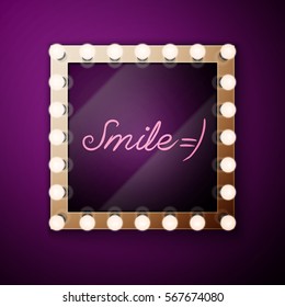 Make up mirror with light bulbs