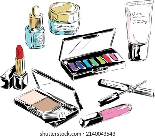 make up mock up cosmetic set