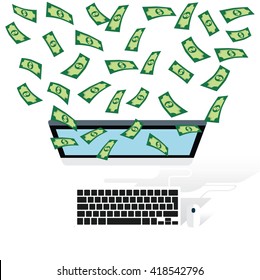 Make money concept design on white background,vector
