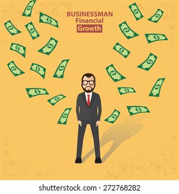 Make money design on yellow background, clean vector.