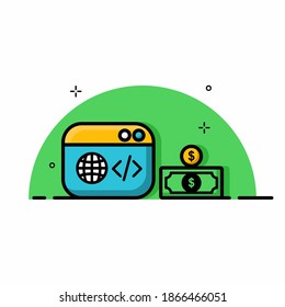 Make money from designing website illustration. Easy to edit with vector file. Can use for all your graphic design content. Especially about technology.