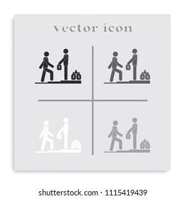 Make money flat black and white vector icon.