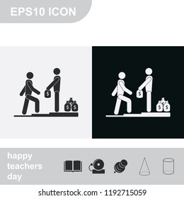 Make money flat black and white vector icon.