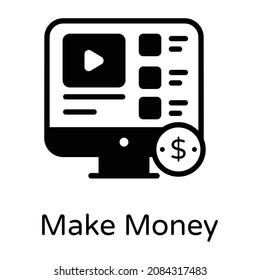 Make money in glyph style editable vector 
