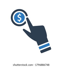 make money hand click icon dollar symbol