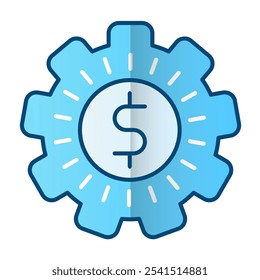 Icono de hacer dinero, Ilustración vectorial de gradiente azul