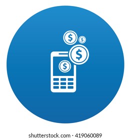 Make money icon design on blue background,vector