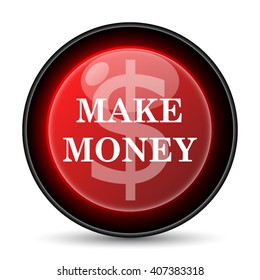 Make money icon. Internet button on white background. EPS10 vector
