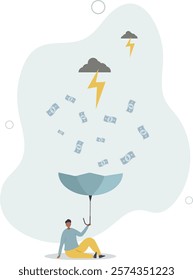 Make money idea, passive income or profit and dividends from stock market investment, financial success concept.flat characters.