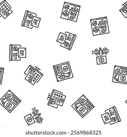 make money internet money online vector seamless pattern thin line illustration